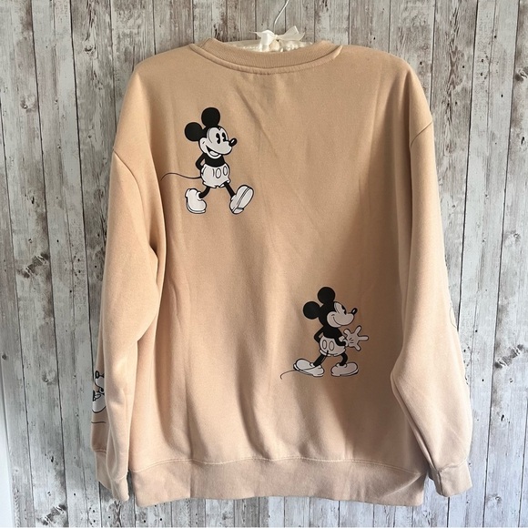 Disney Mickey Mouse Tan Crewneck Sweatshirt XL - Picture 2 of 4